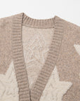 Sherpa Star V-Neck Cardigan with Pockets