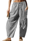Casual Plaid Print Cropped Pants