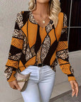 V-Neck Hollow Leopard Print Sweater