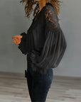 Lace Patchwork V-Neck Blouse