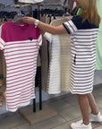 Crew Neck Casual Striped Dress