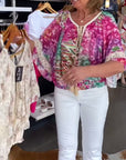 Loose Fit Bohemian Print Blouse