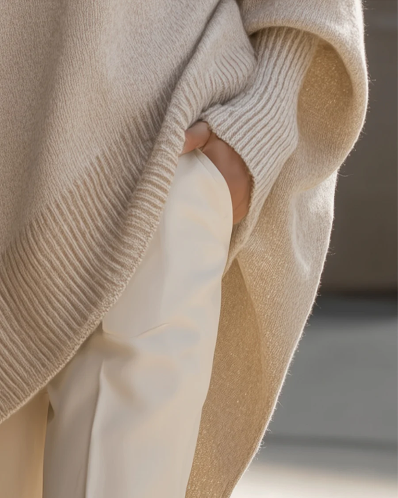 Round Neck Loose Mid-Length Sweater