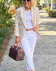 Elegant Brown Blazer Coat