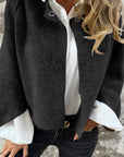 Women's Coat with Round Neck and Long Sleeves