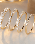 14k Golden Zirconia Stacking Rings