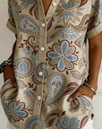 Paisley Pattern Lapel Shirt