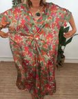 V-Neck Twist Print Dress