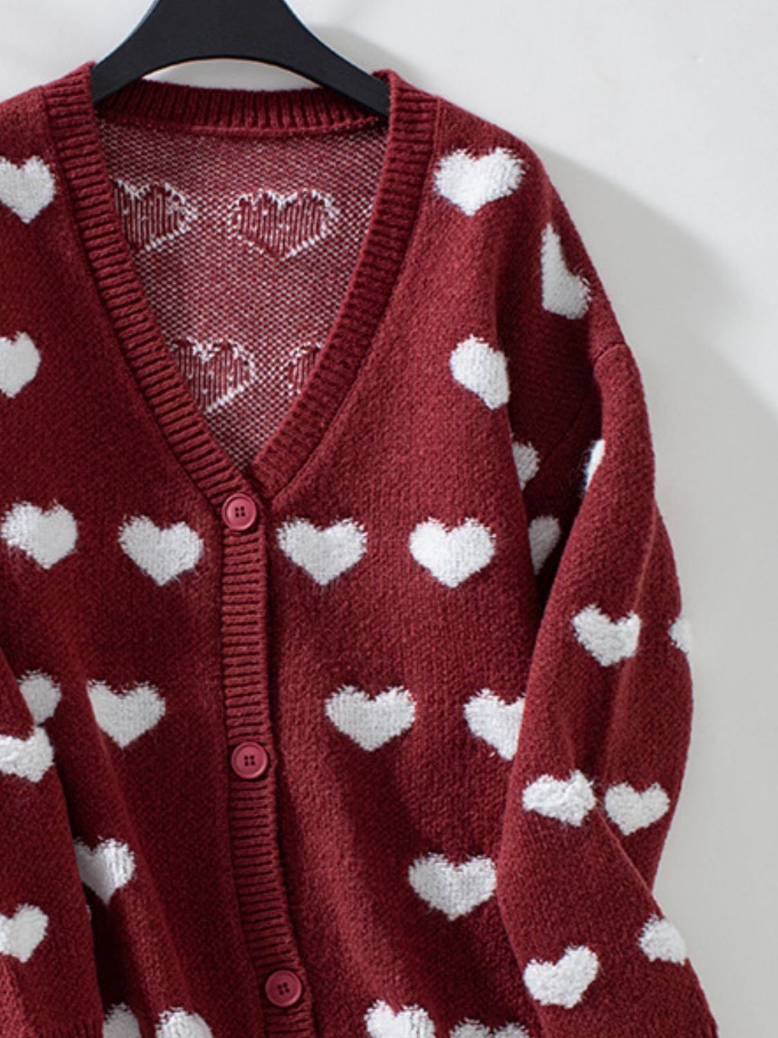 Women's Heart Knitted Cardigan