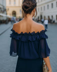 Elegant Off-Shoulder Ruffle Blouse
