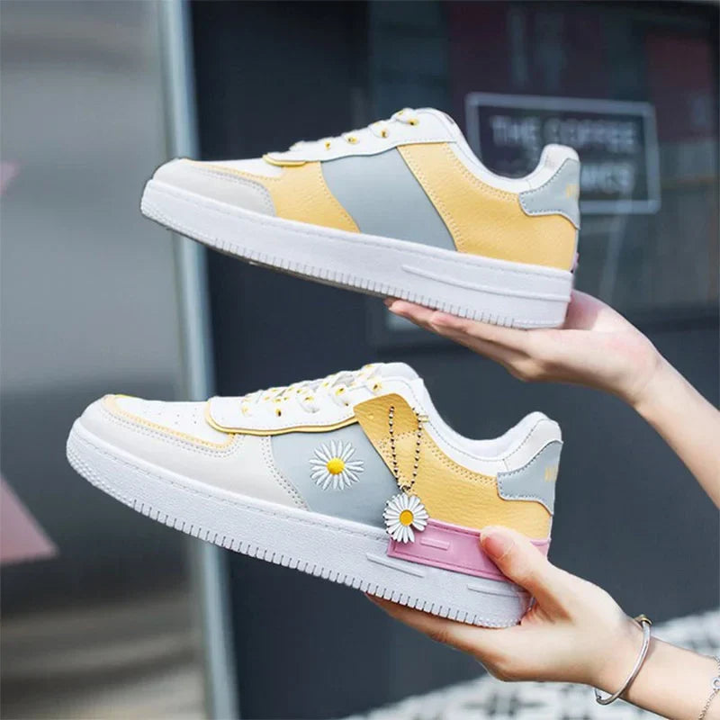 Birdie - Korean Lace-up Flat Sneakers