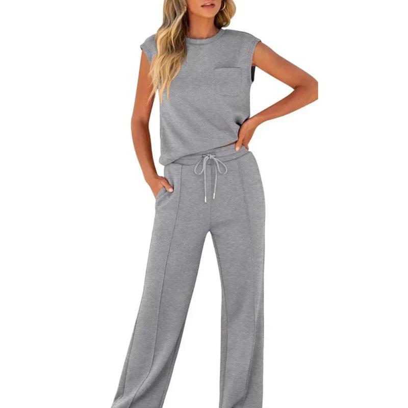 Elegant Two Piece Sleeveless Set