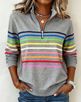 Fashionable Rainbow Striped Sweatshirt