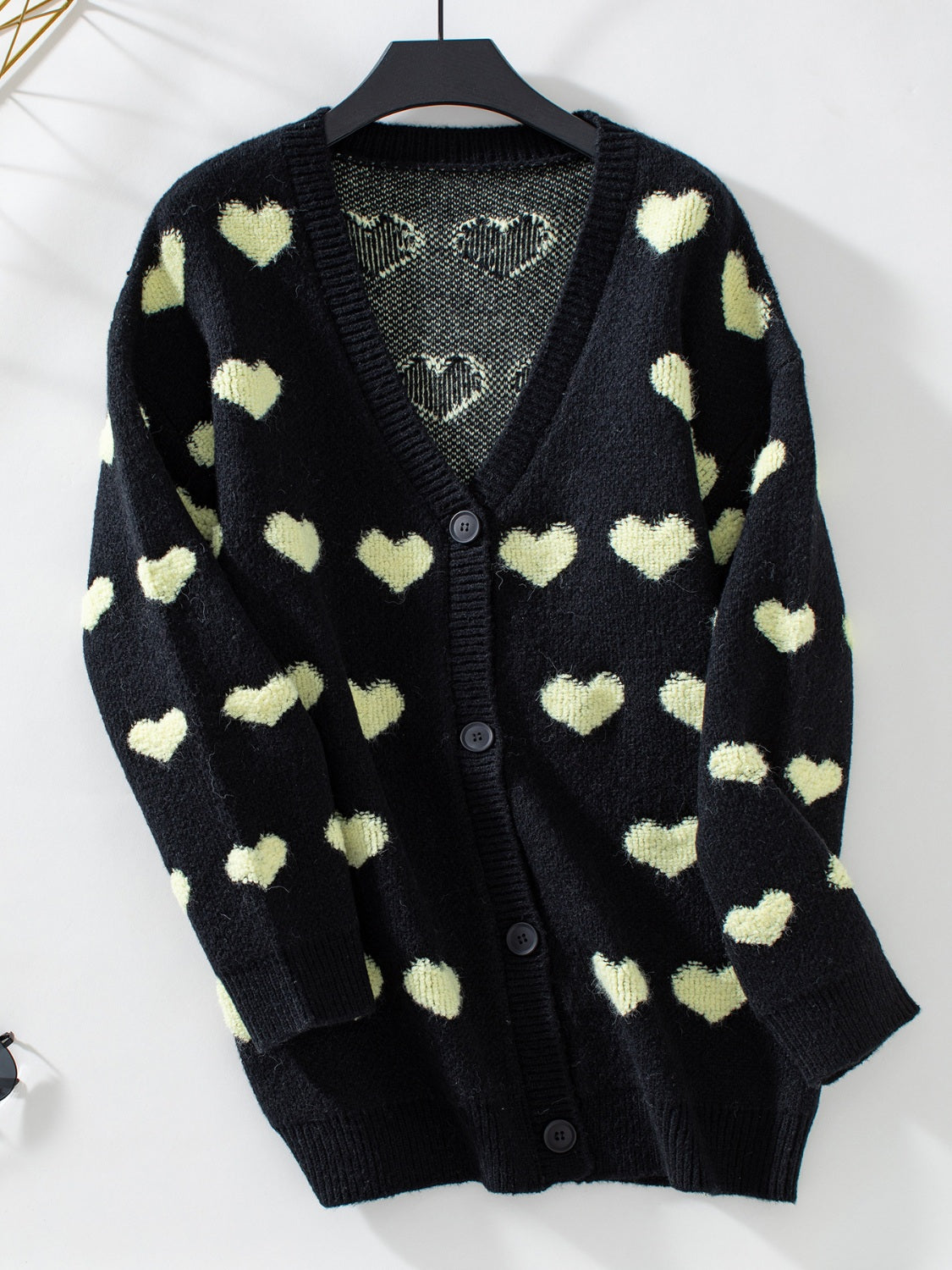 Women's Heart Knitted Cardigan