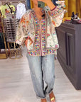 Sexy V-Neck Fashion Print Blouse