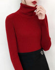 High-Neck Knit Sweater Base Layer