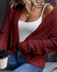 Solid Color Open Front Cardigan