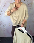 Irregular Hem V-Neck Sweater