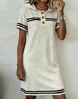 Three-Button Hooded Athletic Casual Dress