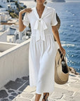 Elegant Short-Sleeved A-Line Dress
