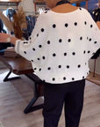 V-Neck Polka Dot Loose Blouse