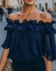 Elegant Off-Shoulder Ruffle Blouse