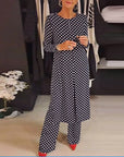 Elegant Polka Dot Slit suit