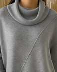 Asymmetrical Cowl Neck Sweater