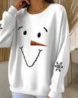 Snowman Printed Round-Neck Sweatshirt