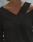 Stylish V-Neck Off-The-Shoulder Top
