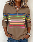 Fashionable Rainbow Striped Sweatshirt