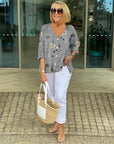 Cotton and Linen Floral Top
