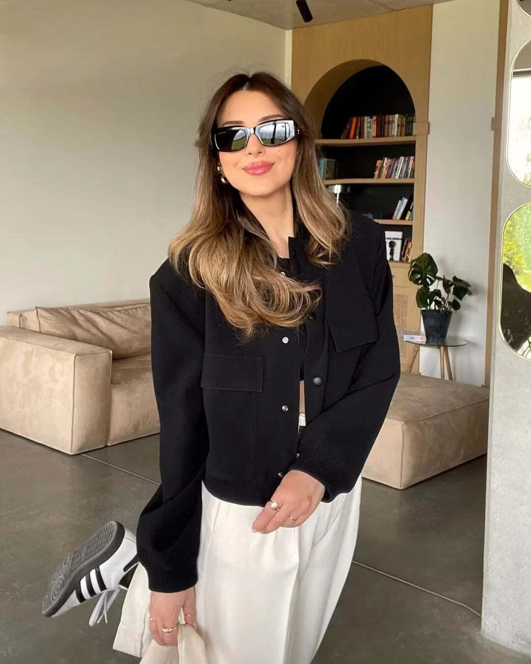 Crop Long Sleeve  Bomber Jacket