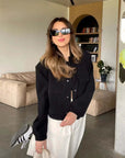Crop Long Sleeve  Bomber Jacket