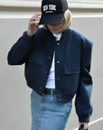 Crop Long Sleeve  Bomber Jacket
