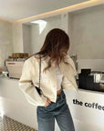 Crop Long Sleeve  Bomber Jacket