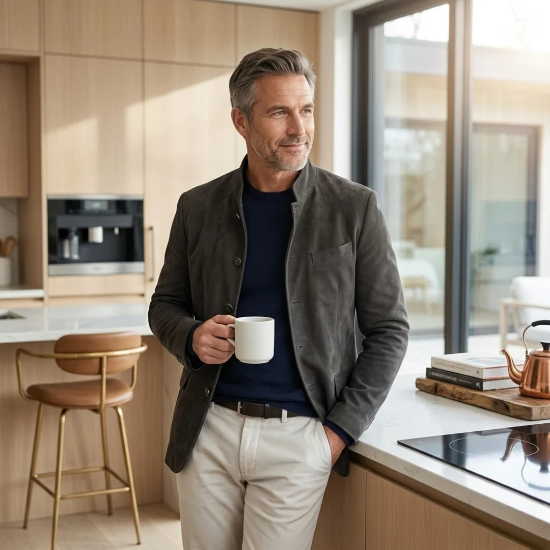 Adrian Men's Cardigan | Tailored Fit, Textured Knit, Functional Pockets 2