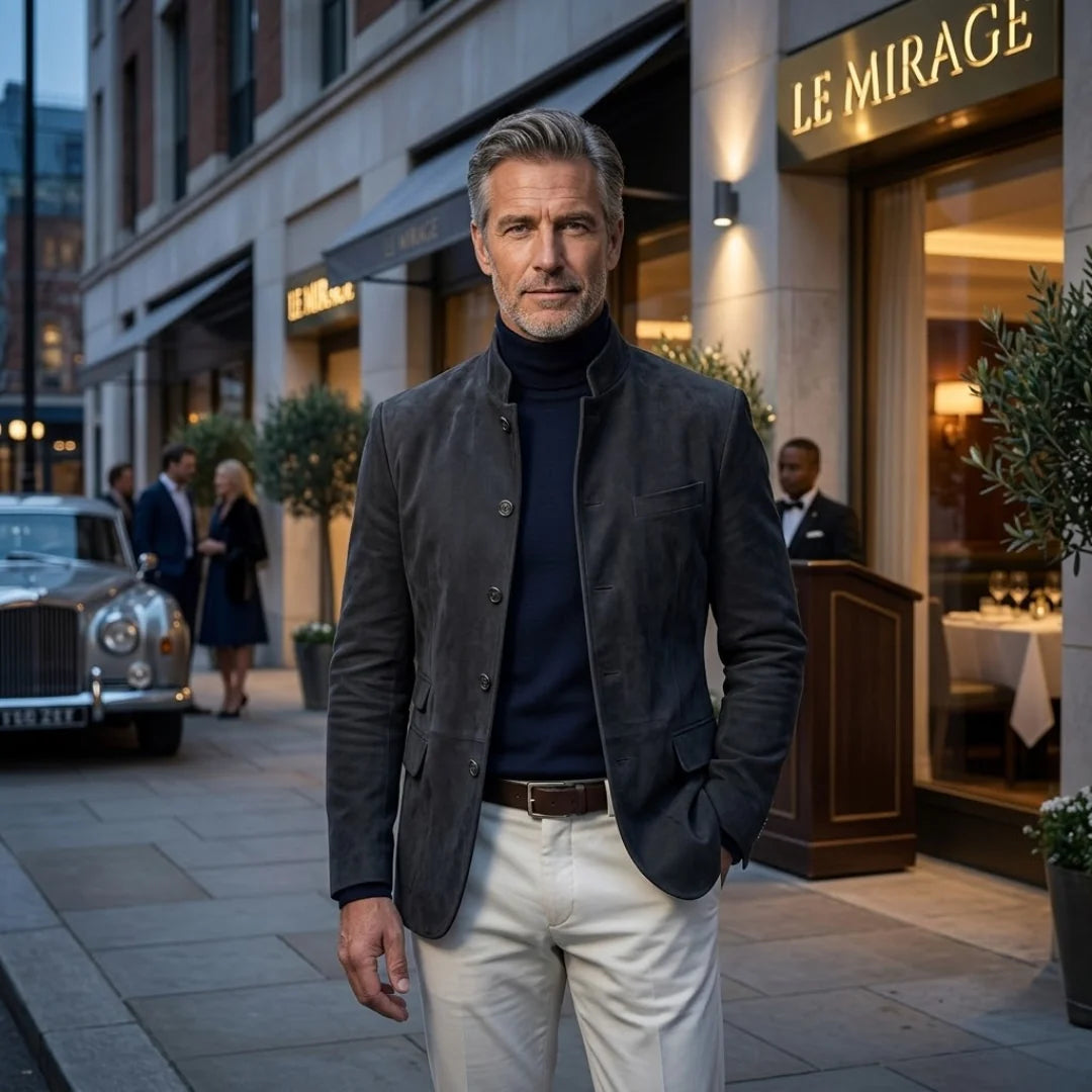 Adrian Men's Cardigan | Tailored Fit, Textured Knit, Functional Pockets 5