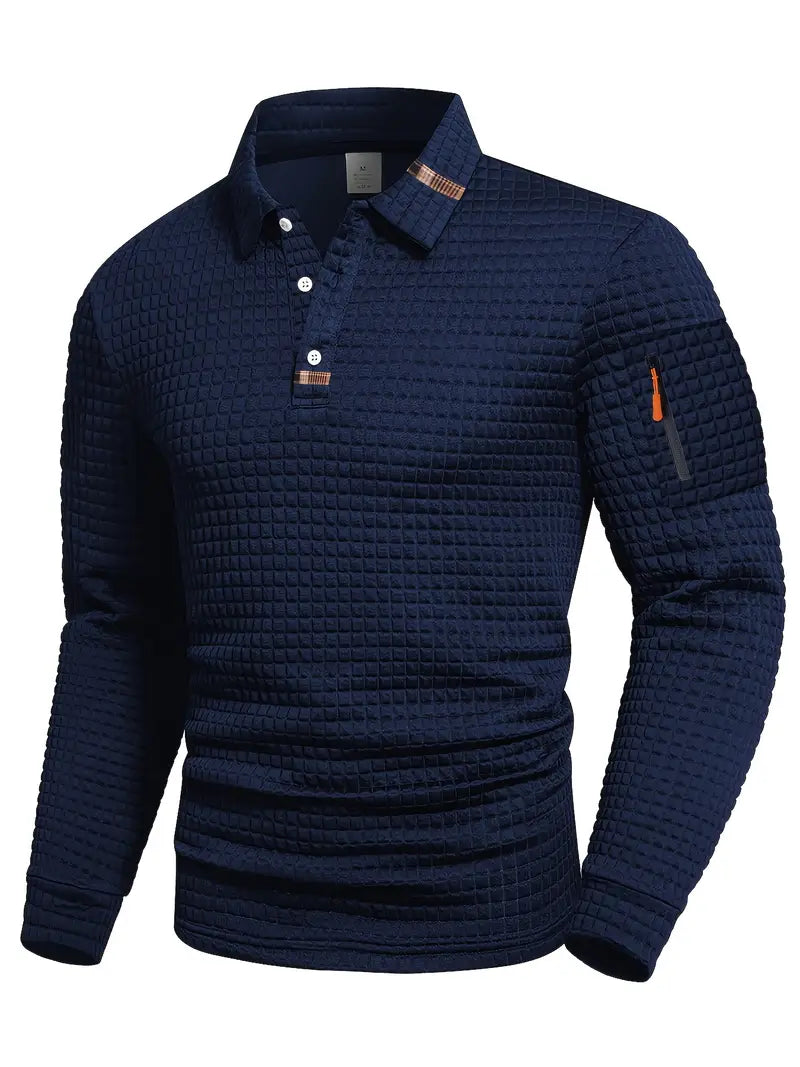 Aero Long Sleeve Polo Shirt | Textured Finish, Sleeve Pocket 5