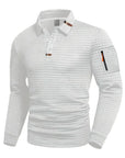 Aero Long Sleeve Polo Shirt | Textured Finish, Zip Sleeve Pocket 2