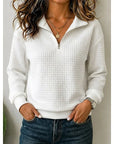 Aero Men's Quarter Zip Pullover | Soft Textured Knit, Stand Collar 1