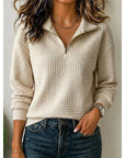 Aero Men's Quarter Zip Pullover | Soft Textured Knit, Stand Collar 6