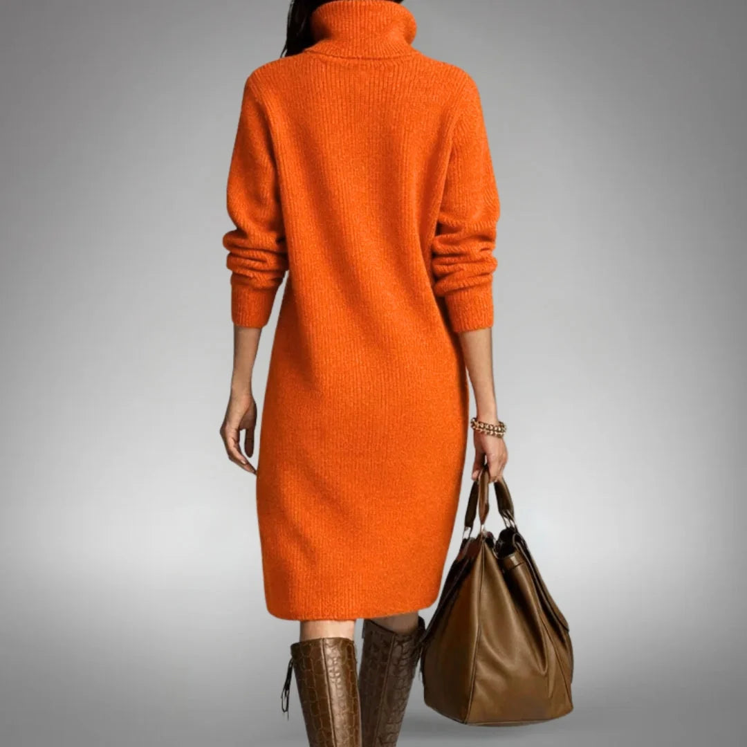 Ava Womens Dress | High Neck, Midi Length, Loose Fit 2