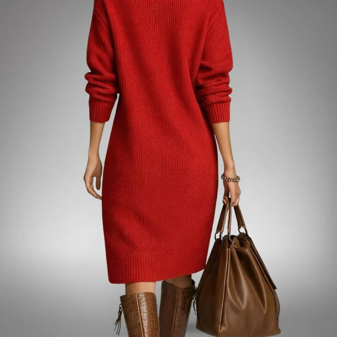 Ava Womens Dress | High Neck, Midi Length, Loose Fit 4