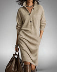 Ava Womens Dress | High Neck, Midi Length, Loose Fit 5
