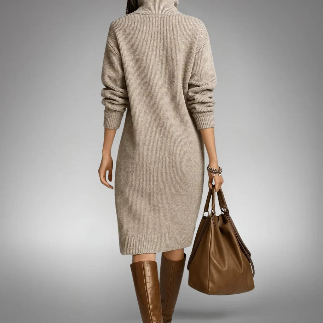 Ava Womens Dress | High Neck, Midi Length, Loose Fit 6