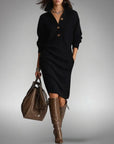 Ava Womens Dress | High Neck, Midi Length, Loose Fit 7