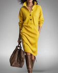 Ava Womens Dress | High Neck, Midi Length, Loose Fit 9