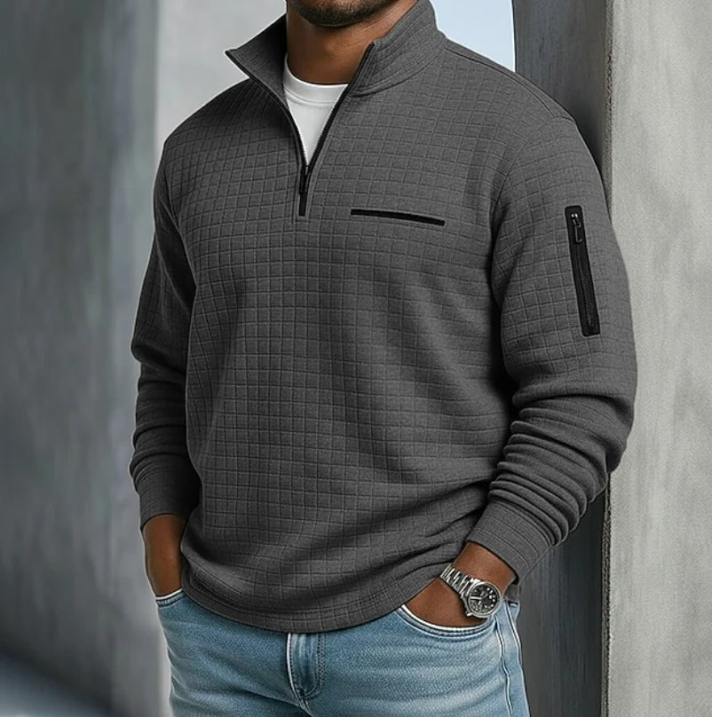 Benson Men's Shirt | Long Sleeve Waffle Texture, Relaxed Fit 6