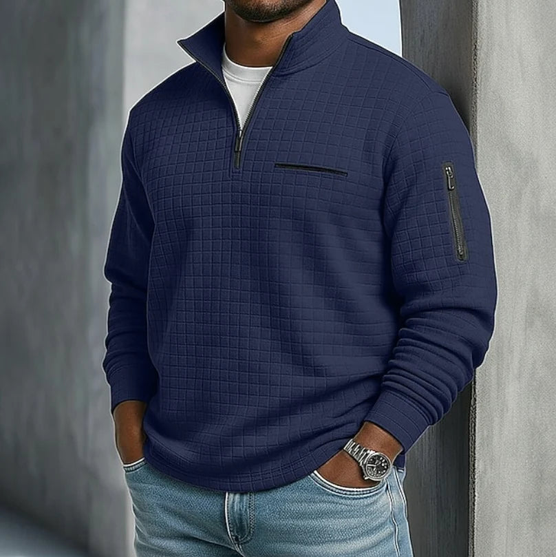 Benson Men's Shirt | Long Sleeve Waffle Texture, Relaxed Fit 7